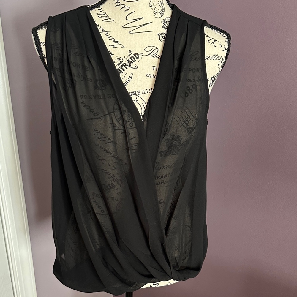 Chic Black Women's Wrap Blouse